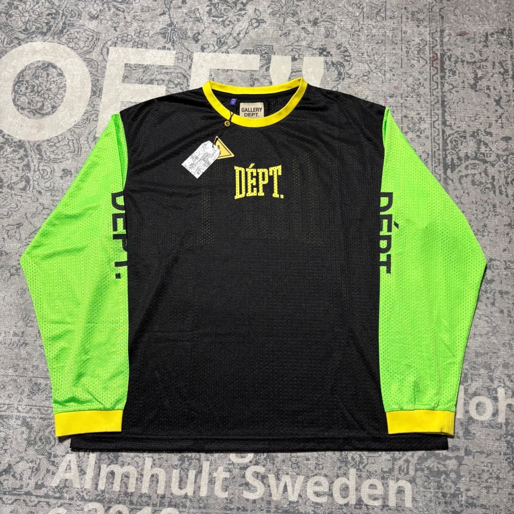 Gallery Dept Earth Crisis Mesh Jersey Mens XL NWT Black Neon Green SEL-60030 - Picture 1 of 11